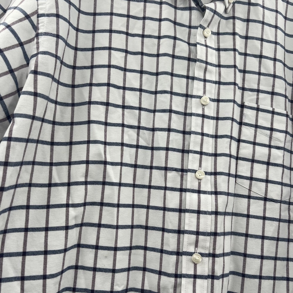 Untuckit Button Down Checkered Shirt Mens 3XL White Preppy Business Pocket SS - Picture 5 of 14